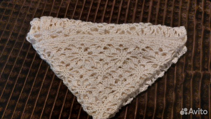 Салфеточка кружевная, платок вязаные крючком