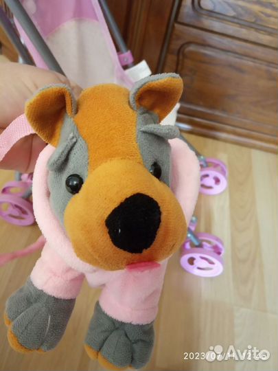 Коляска+ сумочка собачка+мяч