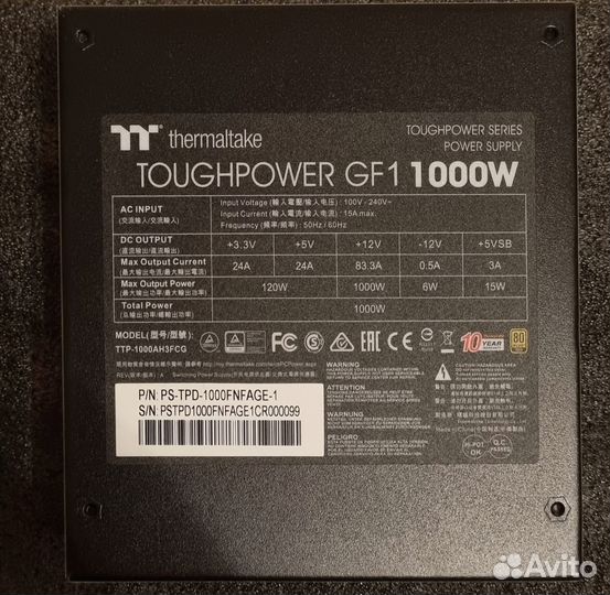 Блок питания Toughpower GF1 1000W - TT Premium Edi