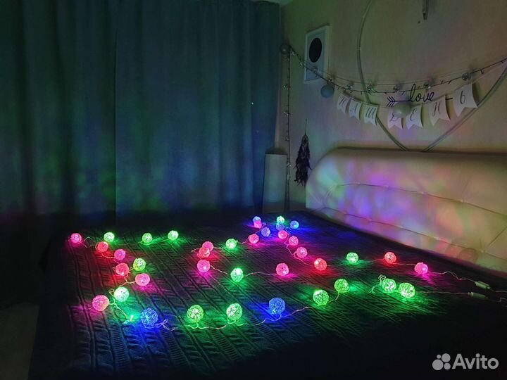 Светодиодная гирлянда с шариками 4 метра
