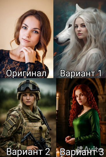 Портрет по фото на холсте