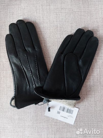Мужские кожаные демисезонные перчатки новые
