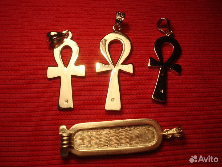 Военный Картуш Глаз Гора Редкий Серебро и Анкх