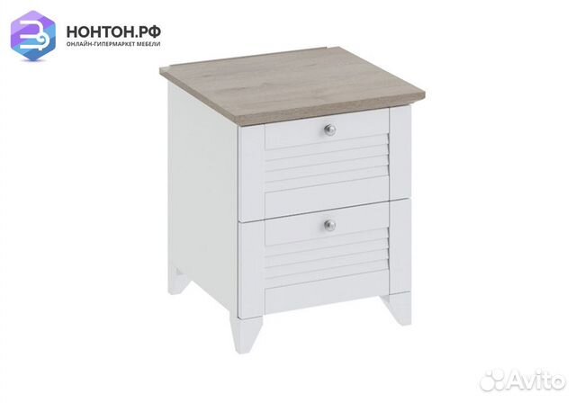 Тумба Ривьера на ножках дуб бонифацио / белый