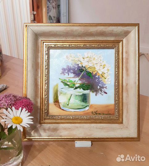 Цветок в бокале Картина в раме