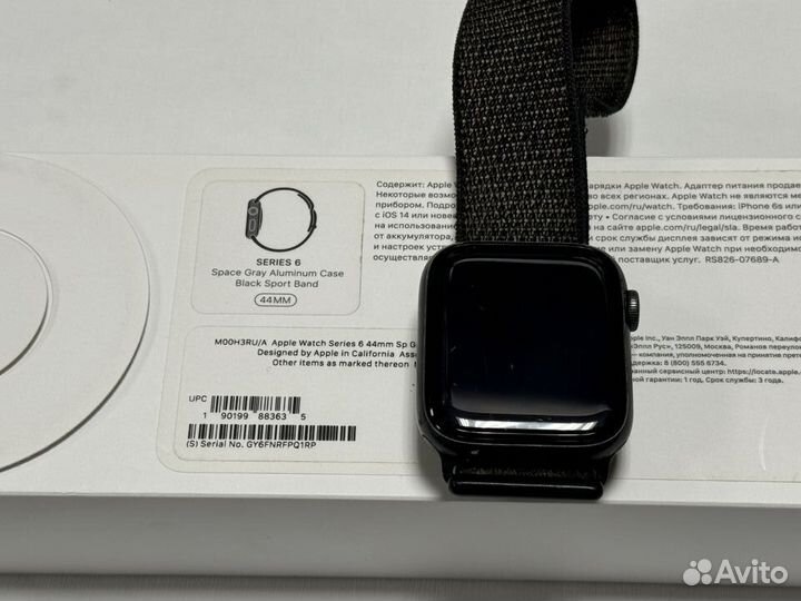 Часы apple watch 6 44 mm черные