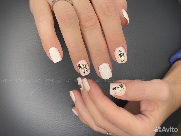 Маникюр гель-лак / наращивание гель и брови хна/кр