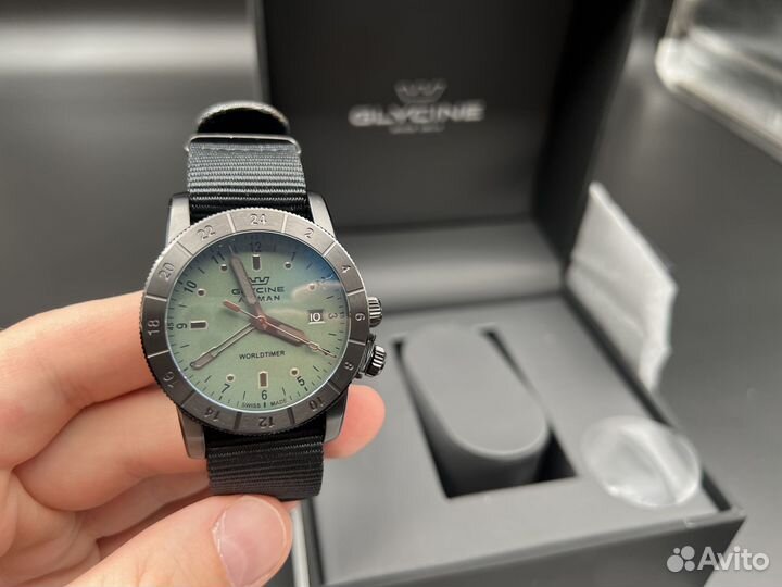 Часы Glycine Airman Worldtimer GMT Швейцария новые