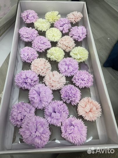 Мыльные розы, пионы, ромашки., упаковка