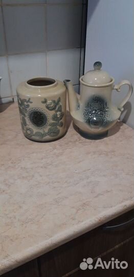 Керамика,заварочный чайник,подсвечник, крышка
