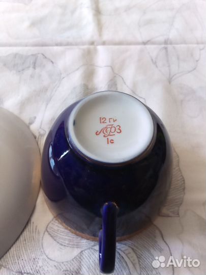 Чашка с блюдцем лфз cobalt