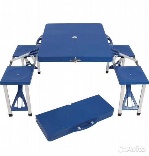 Стол складной со скамейками в чемодане, новый