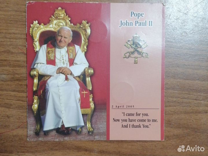 Мальта 5 набор монет 2005 1 лир папа Иоанн Павел 2