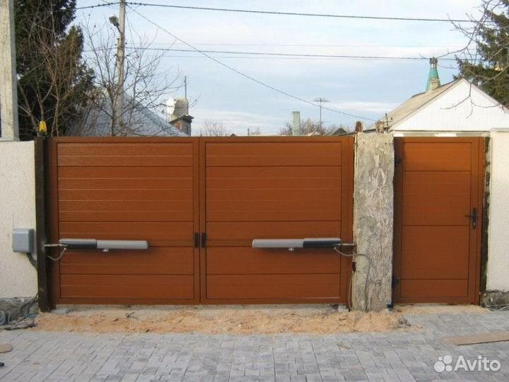 Ворота Въездные Распашные С калиткой