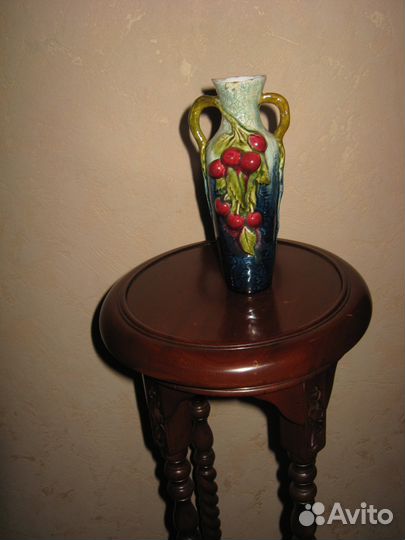 Антиквариат вазочка с фруктами фаянс