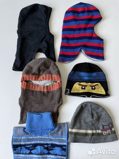 Шапки теплые на осень-зиму на мальчика 4-8 лет