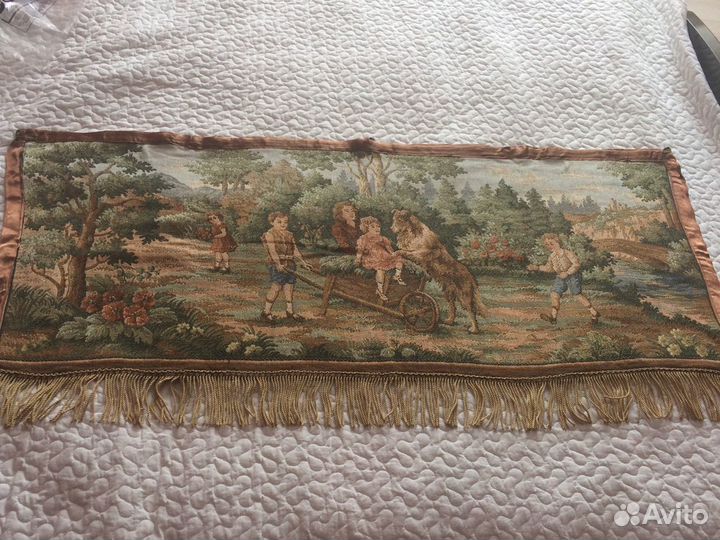 Коврик старинный гобелен,Германия Дети
