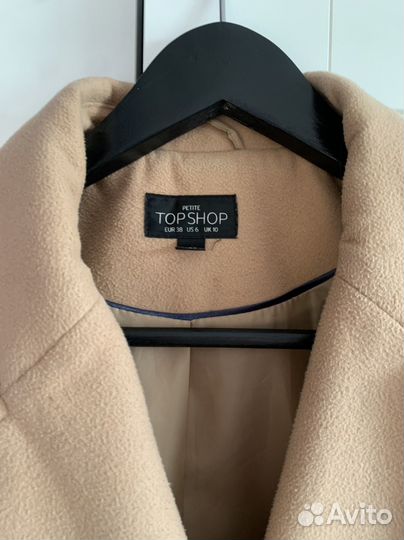 Пальто пиджак бежевое Topshop укороченное S