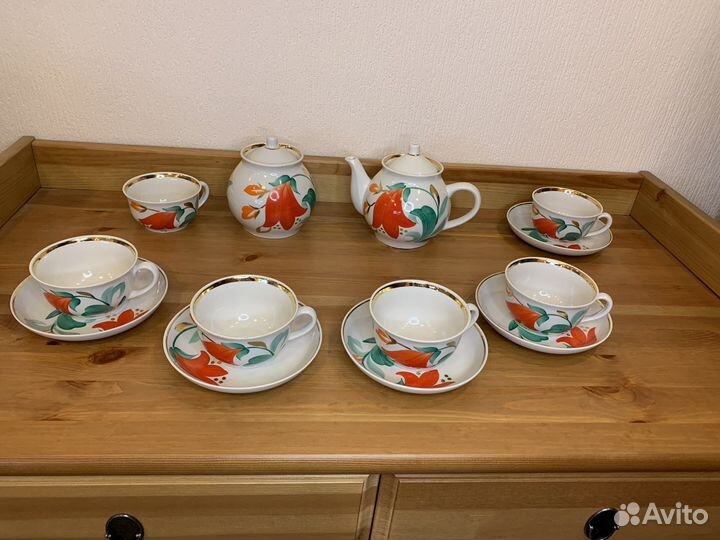 Сервиз чайный Колокольчик Песочное 1976 г