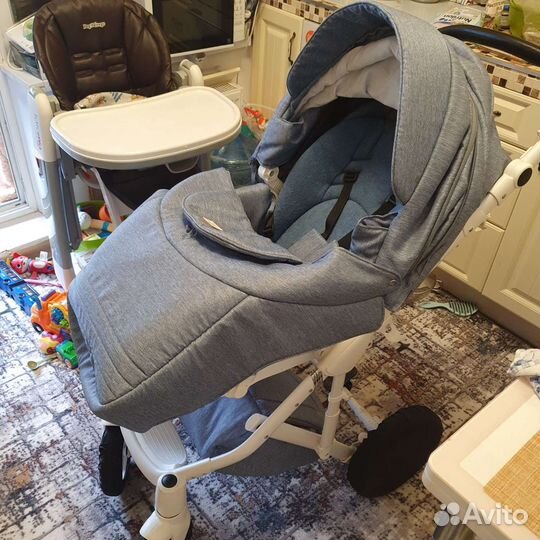 Коляска Adamex Luciano 2 в 1 джинс