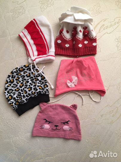 Шляпки, косынки, шапки летние от 0-2лет