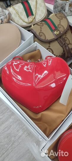 Сумка сердце alaia лакированная