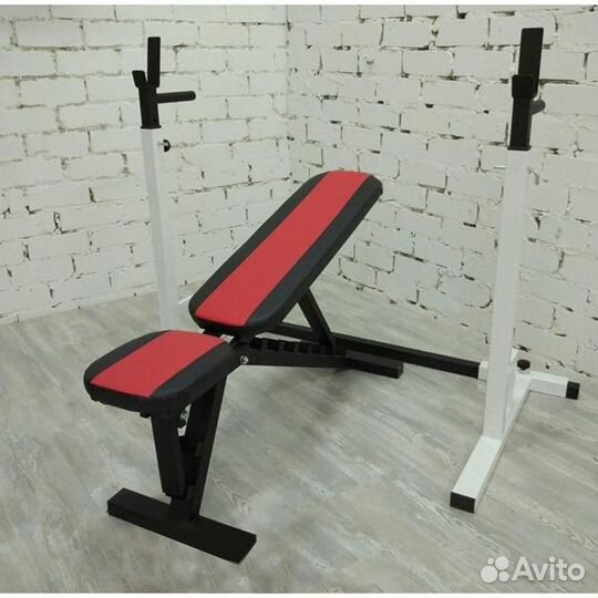 Стойки для штанги + скамья с регулировкой