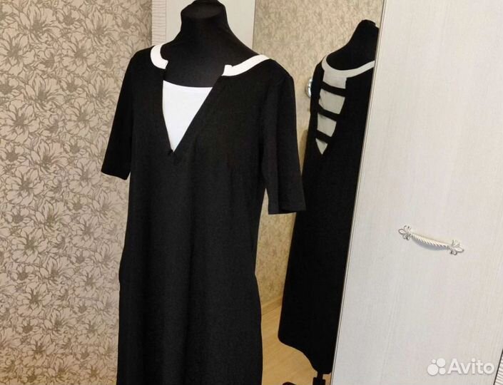 Платье женское чёрное трикотаж 50-52 р классика