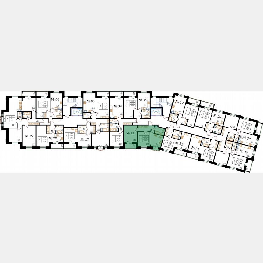 2-к. квартира, 49,5 м², 4/8 эт.