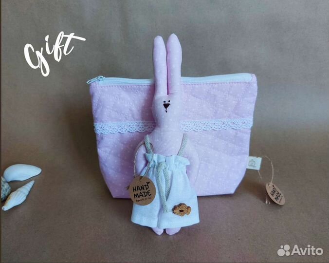 Набор Hand made: косметичка + заяц