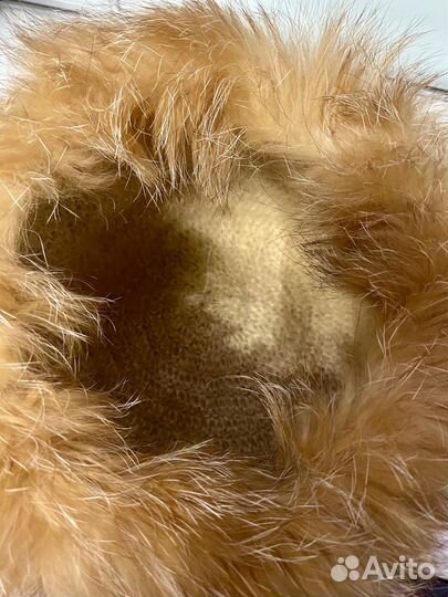 Шапка женская вязаная из меха лисы