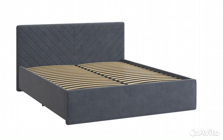 Кровать Сандра 2 1.6 м серо-синяя