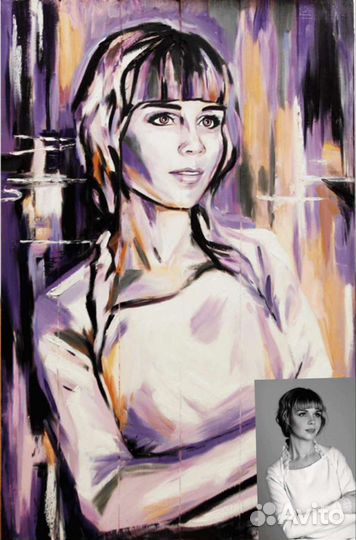 Портрет маслом, красками, ручная работа
