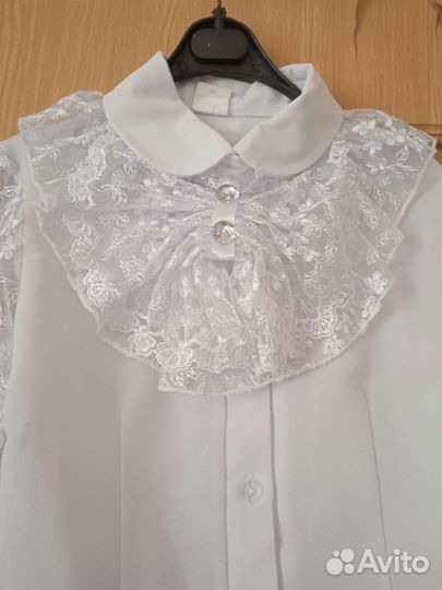 Блузка школьная нарядная на рост 122-128