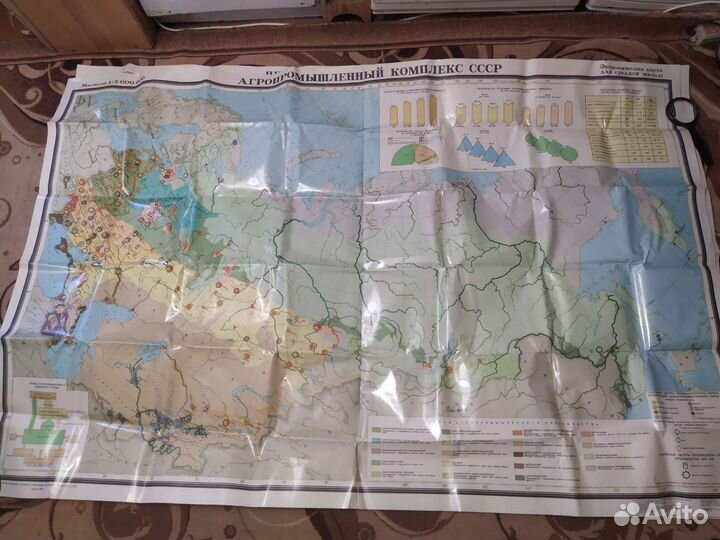 Настенная карта. Пищепром. и апк СССР