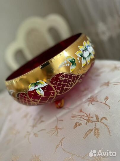 Ваза для фруктов богемия большая