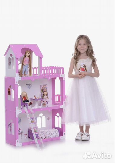 Домик кукольный с мебелью
