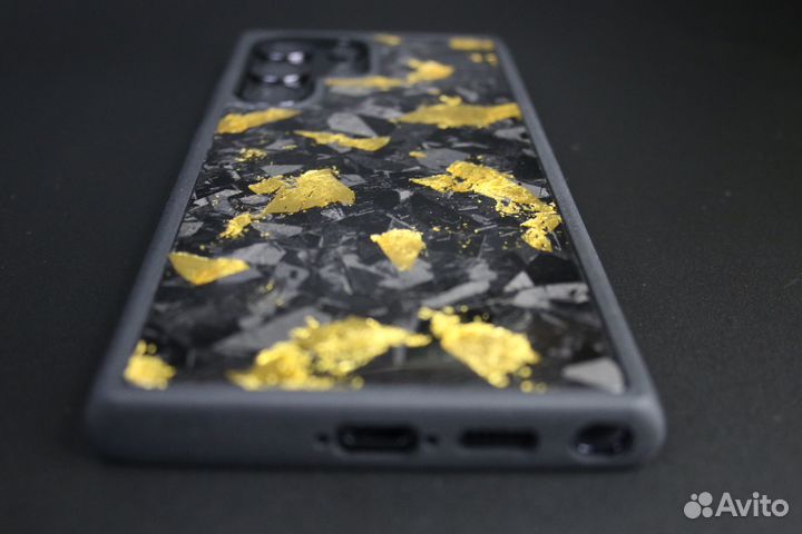 Чехол на Samsung Galaxy Кованый карбон Золото
