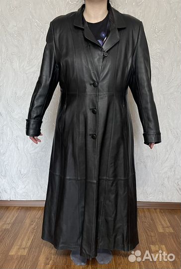 Плащ из натуральной кожи 52 размер