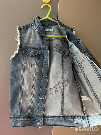 Жилетка джинсовая детская 7 8 лет для мальчика