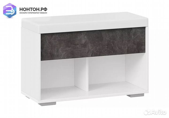 Тумба для обуви Ханна-2 белый ясень / ателье темны