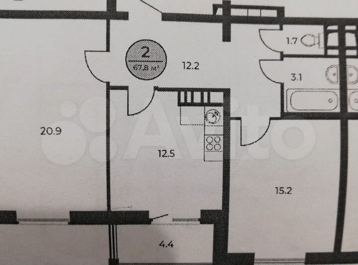 2-к. квартира, 67,8 м², 7/16 эт.