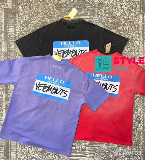 Vetements футболка оверсайз (Hello my name)