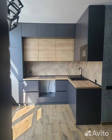 Кухонный гарнитур эмаль без ручек hk 8752