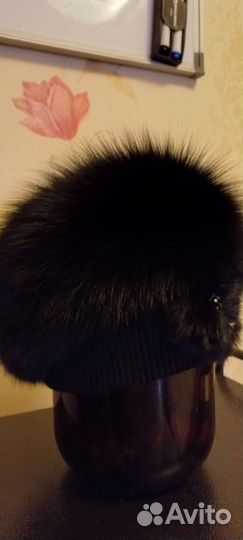 Шапка женская мех песец