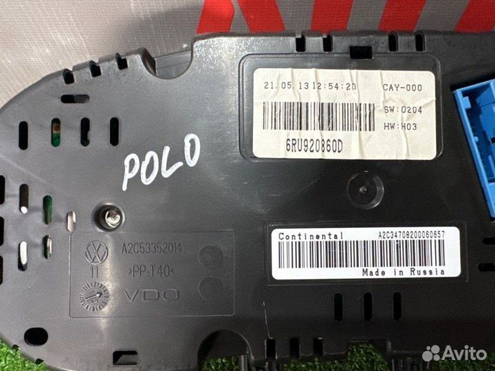 Панель приборов (щиток) Volkswagen Polo 5 