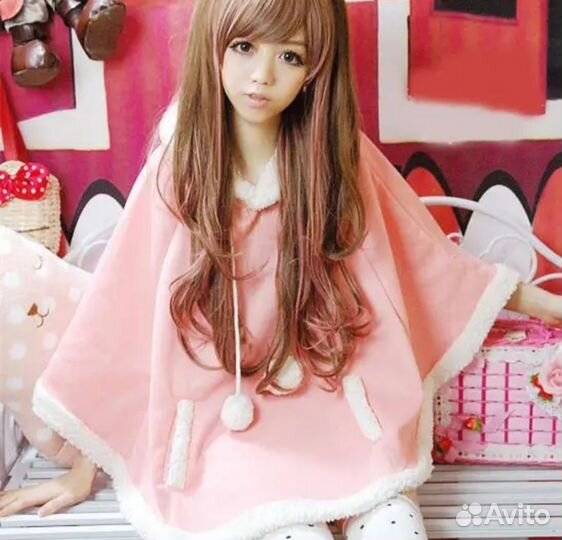 Розовая аниме накидка Лолита