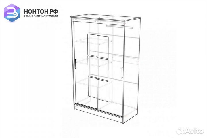 Шкаф-купе Элегант 1 ясень шимо темный / ясень шимо