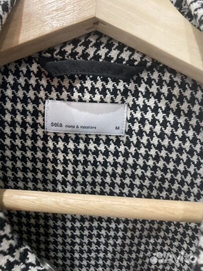 Рубашка из плотной ткани узор гусиная лапка