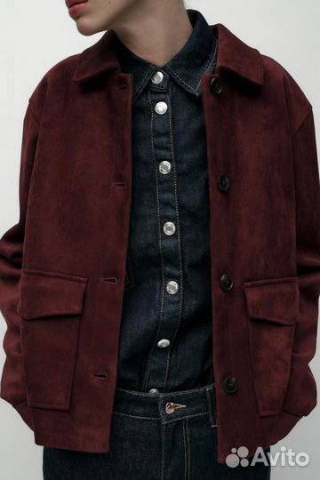 Куртка zara из искусственной замши